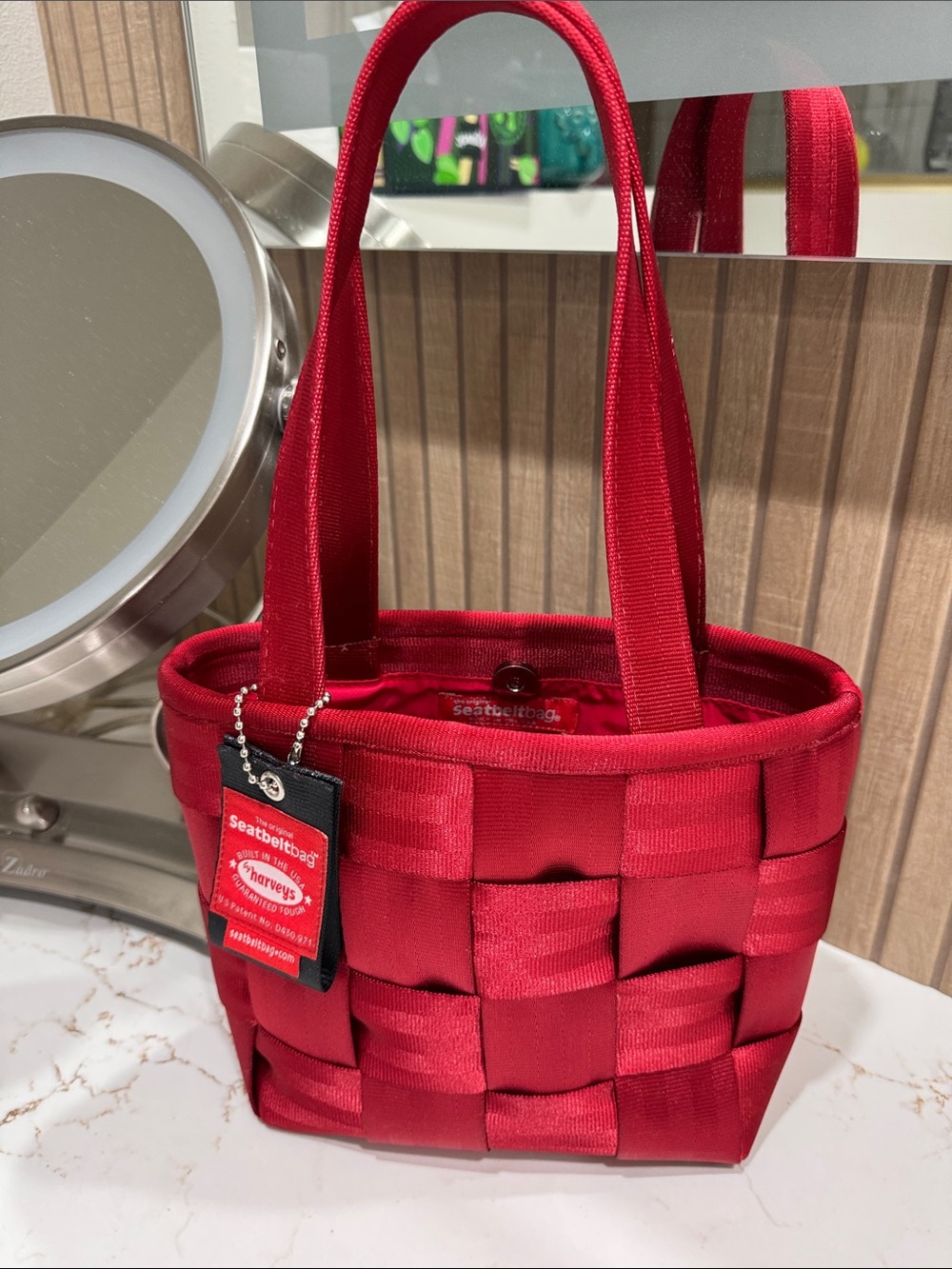 Harveys Seatbelt brand Red Woven Seatbelt Tote